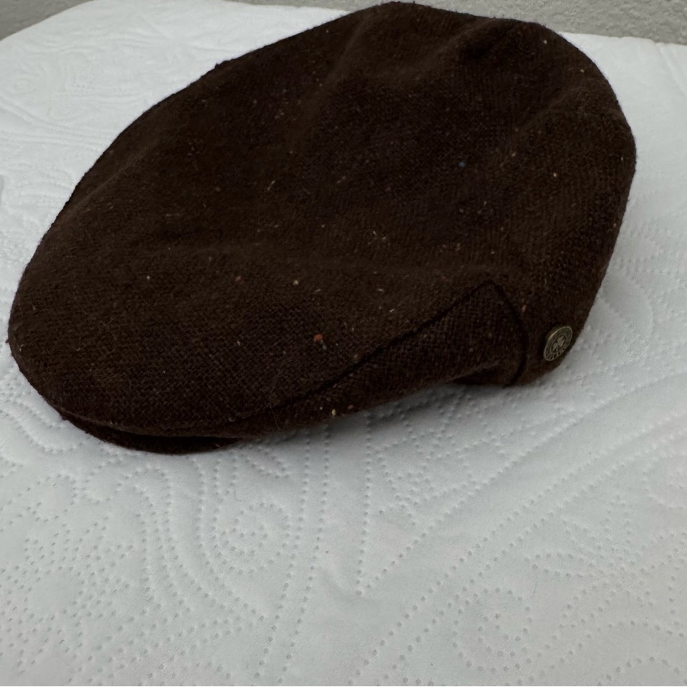 Man of Aran Ireland Brown Wool Blend Flat Cap Hat Size Medium